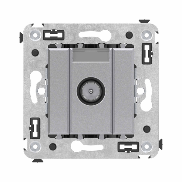 Розетка TV оконечная в стену, "Avanti", "Закаленная сталь" DKC