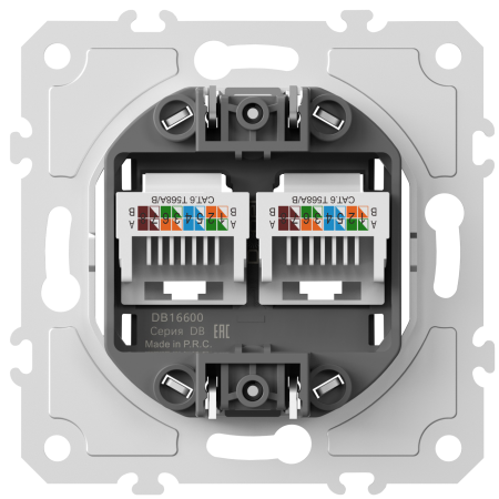 Donel механизм розетки RJ45 + RJ45 (двойная) cat.6/ClassE-8/8, серия DB