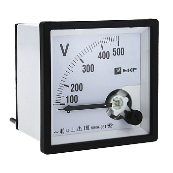Вольтметр VMA-961 аналоговый на панель (96х96) квадратный вырез 300В прямое подкл, PROxima EKF