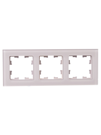 BRITE Рамка 3-мест. РУ-3-2-Бр стекло розовый матовый IEK