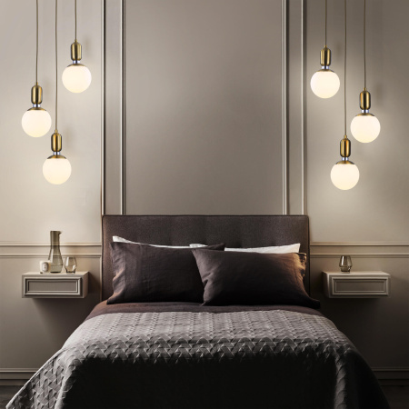 Подвесной светильник со стеклянными плафонами 3*E27 60Вт латунь IP20 Bubble (50151/3 латунь) Eurosvet