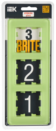 BRITE Рамка 3-мест. РУ-3-2-Бр стекло эко грин RE IEK