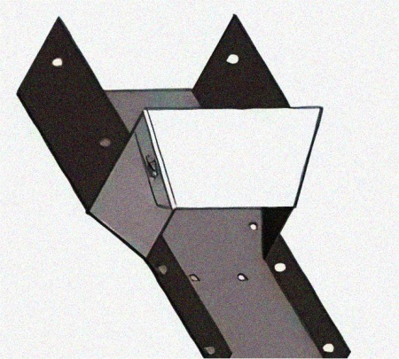 Лоток переходной замковый ЛПЗ 400х65-100х65 УХЛ1, оцинкованный лист, S1,5