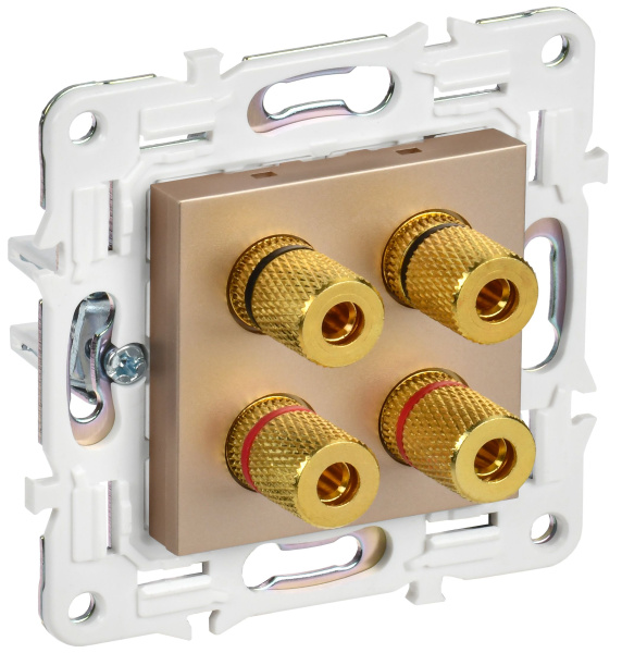 SKANDY Аудиорозетка 4-местная SK-A01Sa песочный IEK