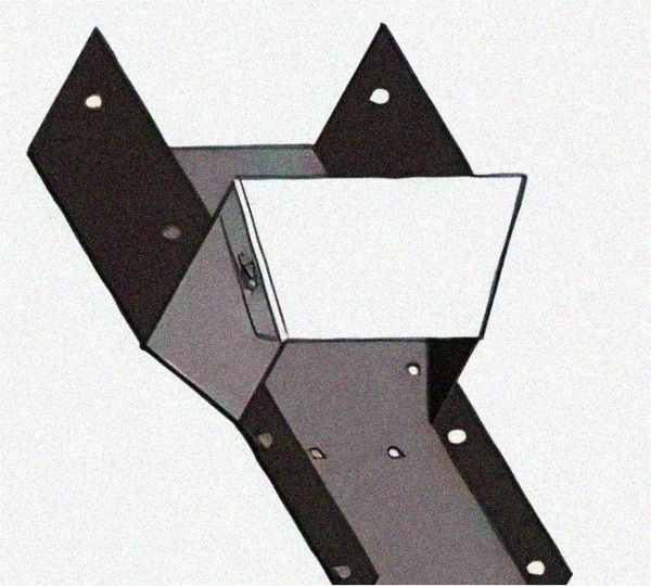 Лоток переходной замковый ЛПЗ 400х65-100х65 УХЛ1, оцинкованный лист, S1,5