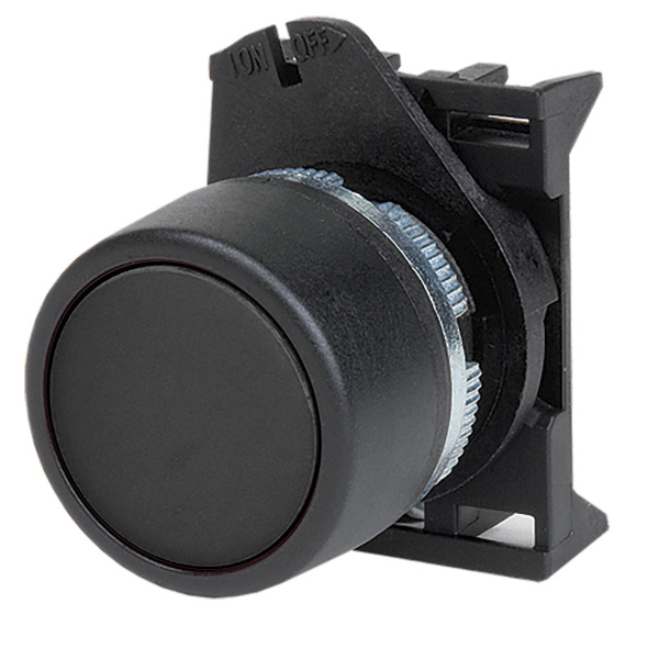 Кнопка плоская без фиксации, черная DKC