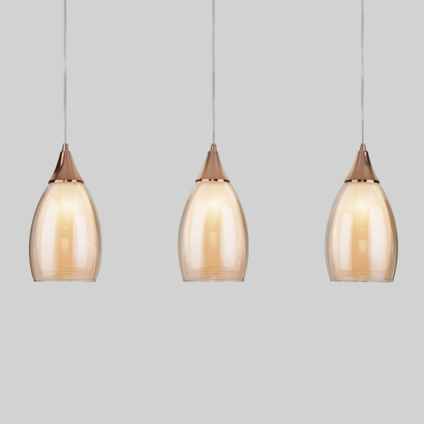 Подвесной светильник со стеклянными плафонами 3*E14 15Вт золотой IP20 Cosmic (50285/3 золото) Eurosvet