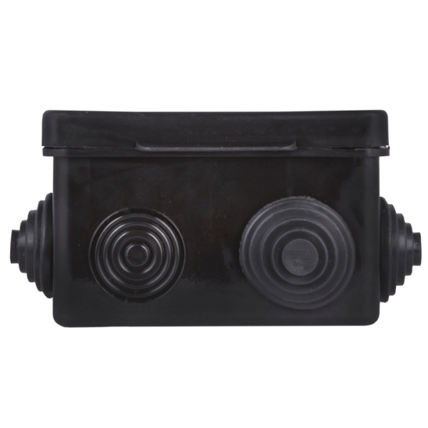 Коробка распределительная КМР-030-031 с крышкой (80х80х50), 7 мембр, вводов чёрная IP54 розн, стикер EKF