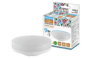 Лампа светодиодная GX53-9 Вт-230 В-6500 К-Э, h=26 мм, Народная TDM