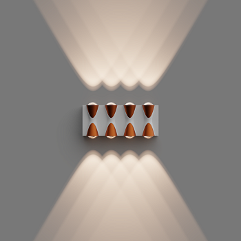 31-02 Светильник светодиодный, настенный, 8Вт, 230В/50Гц, 620лм, 3000К, IP54, 190х80х50мм, белый, алюминий APEYRON