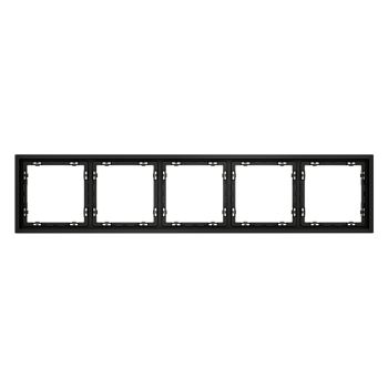 Рамка пластиковая Voltum S70 на 5 постов, (черный матовый)