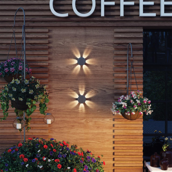 Ландшафтный настенный св-к IP54 LED 4000K 6W 85-265V CALLE темно-серый B NOVOTECH