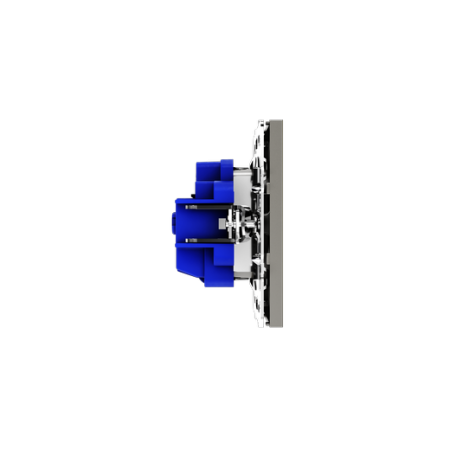 Розетка встраиваемая Voltum S70 с заземлением и защитными шторками, 16А, (шелк)
