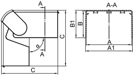 NEAV 150x60 Угол внешний изменяемый (70-120°) DKC