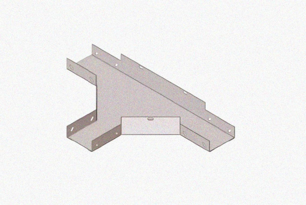 Лоток тройниковый замковый перфорированный ОТЗ 100х100 УХЛ1, оцинкованный лист, S1,5