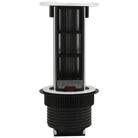 Donel Настольный встраиваемый выдвижной розеточный блок Vertical 6 мод. (3 мод. 45х45), белый
