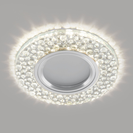 Встраиваемый точечный светильник со св/д подсветкой 1*G5.3 прозрачный IP20 (a043148) Elektrostandard