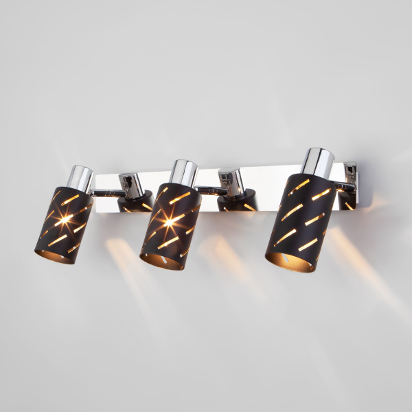 Настенный светильник 3*E14 40Вт черный IP20 (20090/3 черный / хром) Eurosvet