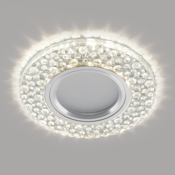 Встраиваемый точечный светильник со св/д подсветкой 1*G5.3 прозрачный IP20 (a043148) Elektrostandard