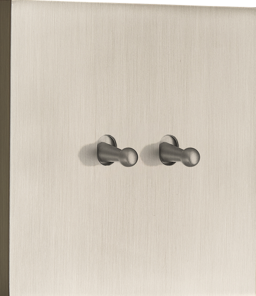 Donel N96 Переключатель на 2 тумблера, Каплевидный, 10AX 250V, Никель, серия DT