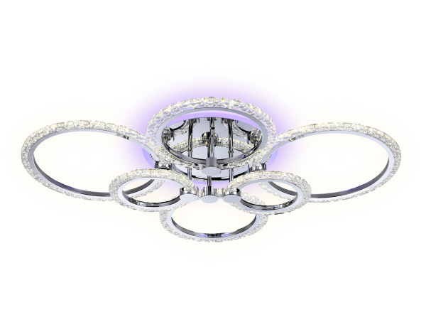 Потолочный светодиодный светильник с пультом FA413/4+2 CH хром 132W 840*600*120 (ПДУ РАДИО 2.4G) Ambrella Light