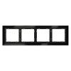 Рамка стеклянная Voltum S70 на 4 поста, (черный, стекло)