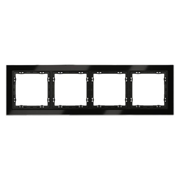 Рамка стеклянная Voltum S70 на 4 поста, (черный, стекло)