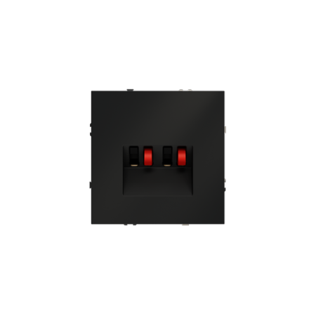 Розетка акустическая встраиваемая Voltum S70 4-местная, (черный матовый)