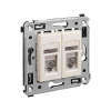 Компьютерная розетка RJ-45 в стену, кат.6 двойнаяэкранированная,"Avanti", "Ванильная дымка" DKC