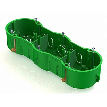 (СНЯТ) Коробка установочная 3-местная,212х70х45мм для скрытого монтажа в полых стенах (с саморезами, с мета CHINT