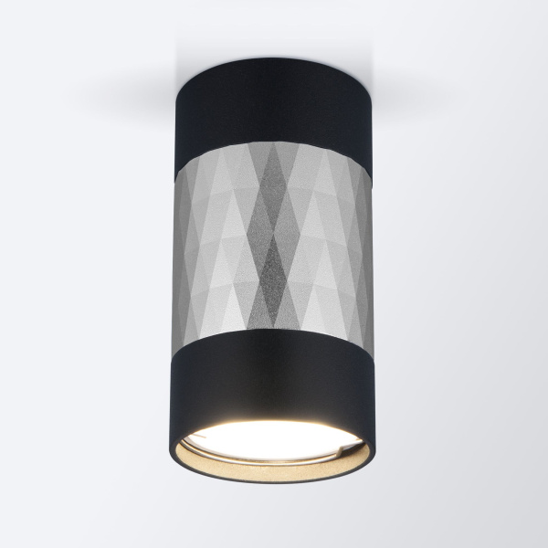 Накладной точечный светильник 1*GU10 серебряный, черный IP20 (a047745) Elektrostandard