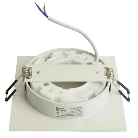 Светильник потолочный встраиваемый, 15W 230V GX53, белый + черный, квадрат, без лампы, DL506 Feron