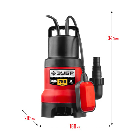 Дренажный насос для грязной воды, 750 Вт ЗУБР