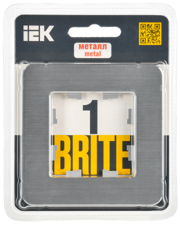 BRITE Рамка 1-мест. РУ-1-1-Бр металл алюм. RE AL IEK