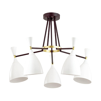 Люстра потолочная E14 5*60W 220V OLIVER белый,черный,золотой LUMION