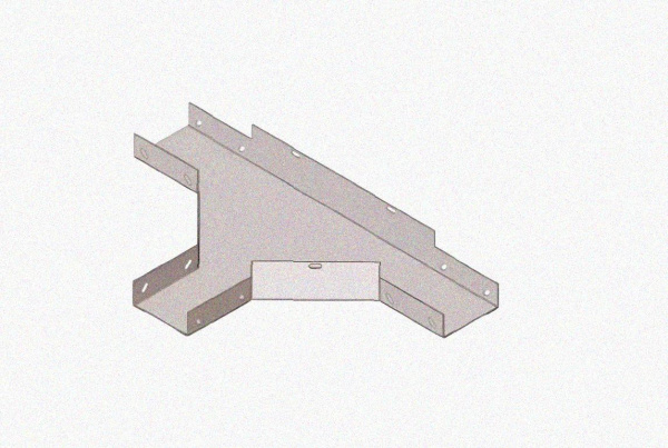 Лоток тройниковый замковый перфорированный ОТЗ 100х50 УХЛ1, оцинкованный лист, S1,5