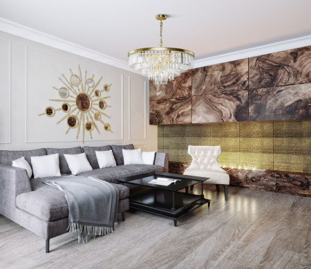 Подвесной светильник 12*E14 40Вт Латунь IP20 Revero MOD085PL-12BS Maytoni