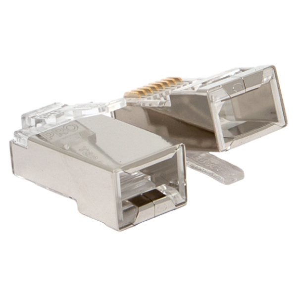 Коннектор RJ-45 TERACOM PRO экранированный 8P8C 30мкд Cat,6 (упак,20шт) EKF