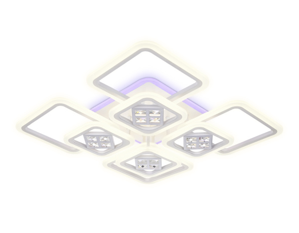 Потолочный светодиодный светильник с пультом FA289/4+4 WH белый 820*820*120 (ПДУ РАДИО 2.4G) Ambrella Light