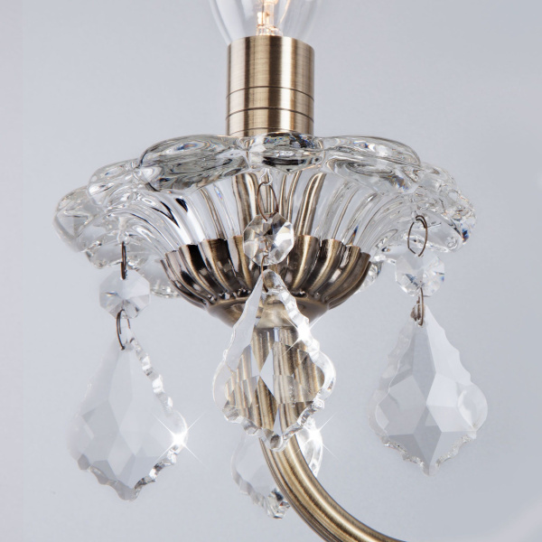 Бра с хрусталем 2*E14 60Вт античная бронза IP20 Elisha (3281/2 античная бронза) Eurosvet