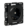 Стокгольм Механизм Розетки 1-местной с/з 16А в/к черный с защ, штор, EKF