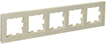 BRITE Рамка 5-мест. РУ-5-Бр беж. рифленый IEK