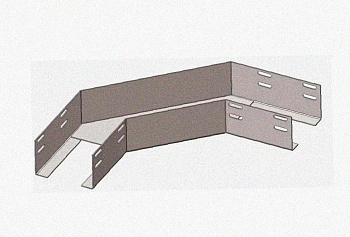 Лоток угловой перфорированный КГ 100х50-135 УХЛ1 поворот на 135, оцинкованный лист S1,5