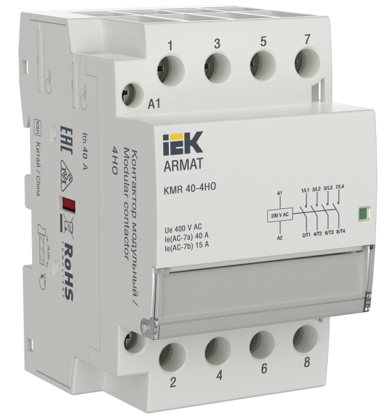 Контактор модульный KMR 40А 230В AC 4НО ARMAT IEK