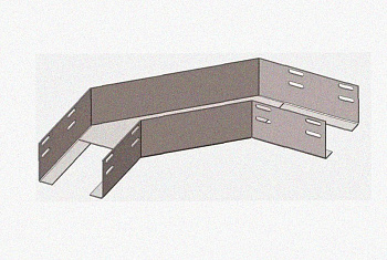 Лоток угловой глухой КГГ 200х100-90 У3 поворот на 90, окрашенный, S1,5