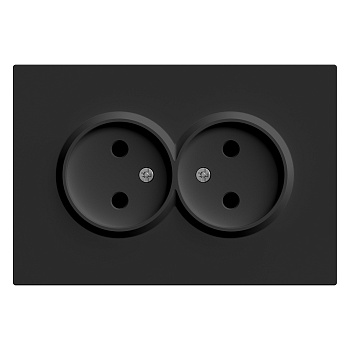 Розетка 2-местная с защитной шторкой, STEKKER, б/з, 250В, 16А, серия Эмили, RST16-5116-05, черный уголь, soft touch