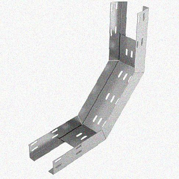 Лоток перфорированный КП 300х100-90 УТ1,5 для поворота трассы вверх на 90, оцинкованный лист S1,0