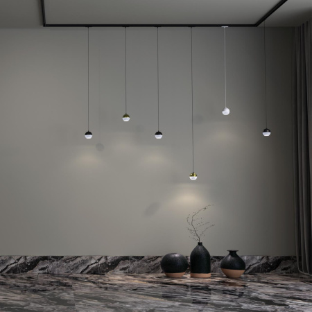 Св-к трековый однофазный,длина провода 1м IP20 GU10 9W 220V GARN черный NOVOTECH