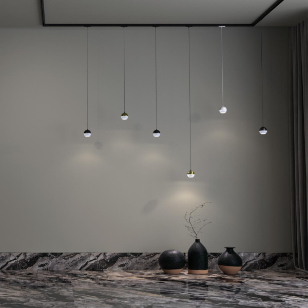 Св-к трековый однофазный,длина провода 1м IP20 GU10 9W 220V GARN черный NOVOTECH