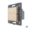 Двухклавишный сенсорный выключатель Module с радиоупр., цвет золотой (механизм) Livolo